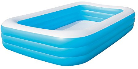 Bestway 54009 Deluxe Rechteckiger Familien-Pool, 305 x 183 x 56 cm, Blau