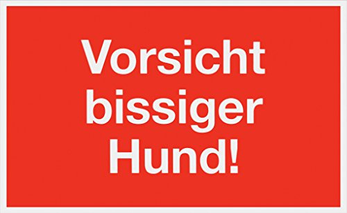 Metafranc Hinweisschild "Vorsicht bissiger Hund!" - 250 x 150 mm / Beschilderung / Infoschild / Warnschild / Warnmarkierung / Sicherheitsmarkierung / Gefahrenhinweis / 500010