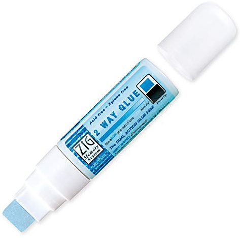 Zig Zig 2-Wege-Kleber Pen carded-Jumbo Spitze, andere, Mehrfarbig | Klebstoff für den professionellen Gebrauch, Künstlerqualität, schnell trocknender Flüssigstift, hergestellt in Japan