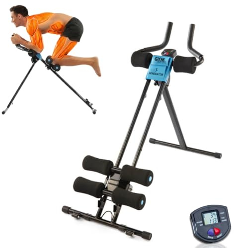 GYMFORM Ab Generator Bauchtrainer für Zuhause – 5-in-1 Ganzkörper-Trainingsgerät & Heimtrainer – Inkl. LCD-Display, Diätplan & Übungsanleitung – Fitnessgerät Klappbar bis 110kg