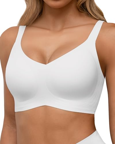 HORISUN Jelly Damen-BH, kabellos, Push-Up, volle Abdeckung, nahtloser BH | Drahtlose Unterstützung und Heben, kein Bügelkomfort, weicher Stoff, glatter T-Shirt-BH, Alltagskleidung