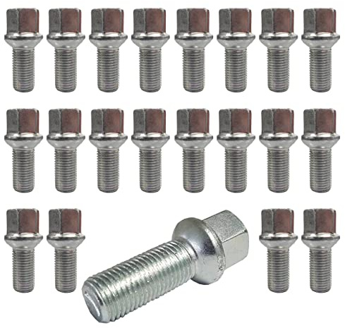 20 Radschrauben Radbolzen Kugelbund R13 M14 x 1,5 27mm kompatibel mit Jetta VW Golf, Bora, New Beetle, Fox, Polo, T4, Caddy, Eos, Passat, Phaeton, Scirocco, Sharan, Touran, Tiguan