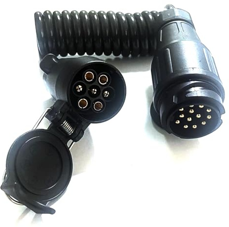 JVJ 7-poliger auf 13-poliger Anhänger-Adapter, Kabelkonverter mit Kabelanschluss, 12-V-Stecker für Boot, Auto, Traktor, Wohnwagen
