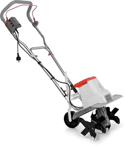 IKRA Elektro Bodenhacke IEM 1500, Flexible Arbeitsbreite 32 & 45cm, Arbeitstiefe 20cm, 1500W, Bremssporn, Transportrad