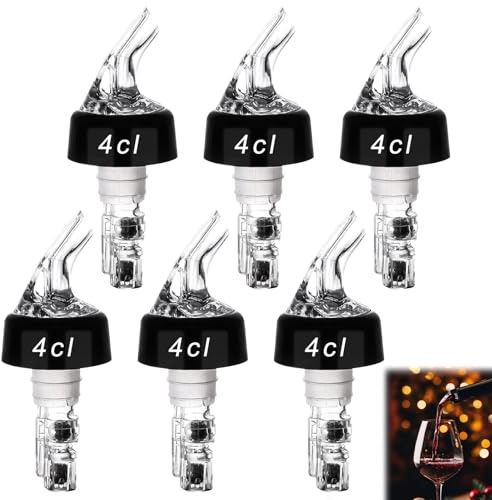 VPAFPEKG 4cl Dosierer Flaschenausgießer, 6 Stück Ausgießer Spirituosen, Dosierausgießer Bar Portionierer Spirituosen Dosierer für Flaschen, Ausschenker Schnaps für Wein Schnaps Cocktails Öl Home Bar