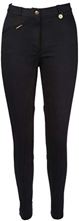Discount Pet Accessories Kinder Reithose Jungen Mädchen Weich Dehnbar Junior Kind Pferde Reithose in Schwarz - Schwarz, 66cm (Alter 11-12 Jahre)