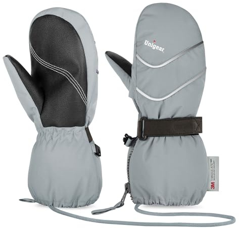 Unigear Ski-Handschuhe für Kinder, Fäustlinge, für Mädchen und Jungen, warm, wasserdicht, Winddicht, für Snowboarden und Winteraktivitäten im Freien