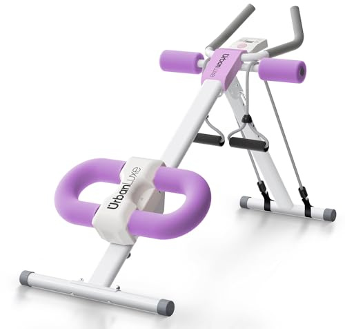 UrbanLuxe bauchtrainer für zuhause, verstellbarer Bauchtrainer mit LCD-Monitor, zusammenklappbares Bauchmuskeltrainingsgerät mit Knieschutz für das Heimtraining