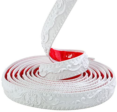 Gaahing Flexible Wandverkleidung, abziehen und aufkleben, selbstklebendes Design, Zierleiste für Schrank, Spiegelrahmen, Wandkante, Heimdekoration, 5 m x 36 mm
