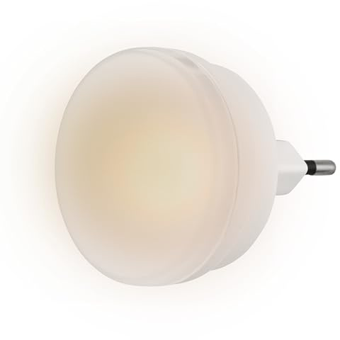 REV Nachtlicht, sparsames Dauerlicht - LED Nachtlampe 230V, 50Hz, 0,2W, Steckdosenlampe - Leuchtfarbe gelb, Gehäuse weiß