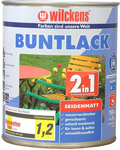 Wilckens 2in1 Acryl Buntlack für Innen und Außen, seidenmatt, 750 ml, RAL 7035 Lichtgrau