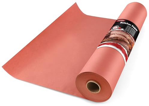 Tikxlafe Metzgerpapier Butcher Paper 60cm x 53m, BBQ Kraftpapier Rolle für Grillen und Slow Smoking, Smoken Grillpapier zum Verpacken von Fleisch für saftige Ergebnisse