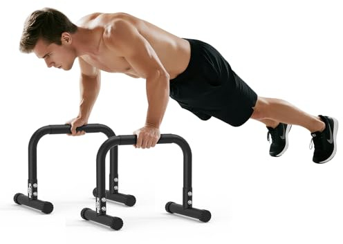 RELIFE REBUILD YOUR LIFE Dip Station Dip Bar Barren Parallettes Push Up Dip-Ständer Handstand Calisthenics Griffe Einstellbare Höhe Fitness Turnhalle Ausüben Calisthenics Equipment (Black-2)