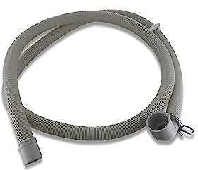 DL-pro 1,8m Ablaufschlauch 30/20mmØ gewinkelt/gerade, universal passend für Geschirrspüler Waschmaschine, kompatibel mit Indesit Ariston C00054869, mit Haltebogen