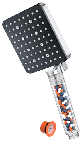 Duschkopf,YEAUPE PRO Universal Duschbrause mit Filter,Badewanne Handbrause (115 * 100mm),Wassersparend Brausekopf mit 6 Strahlarten,Hochdruck Regendusche Sparduschkopf Antikalk Duschkopf,Chrom