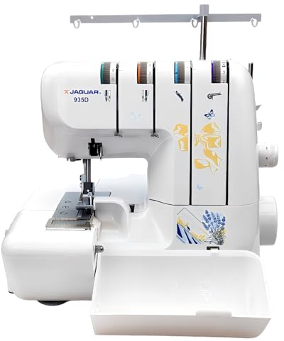 Jaguar 935D Serger, Overlock-Nähmaschine, inklusive umfangreichem Zubehörpaket