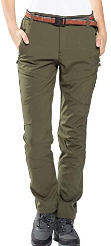 FLYGAGA Damen Outdoorhose Softshellhose Wanderhose Gefüttert Fleece Warm Wasserdicht Winddicht Softshell Schnelltrocknend Winterhose Trekkinghose Funktionshose Herbst Winter