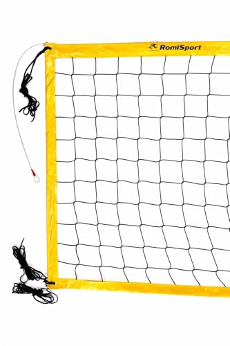 professionelles Netz für Beachvolleyball Volleyball 9.5m, professionelles Netz zum Strandvolleyball Gelb Wetterfest Indoor Outdoor Garten Strand Sport