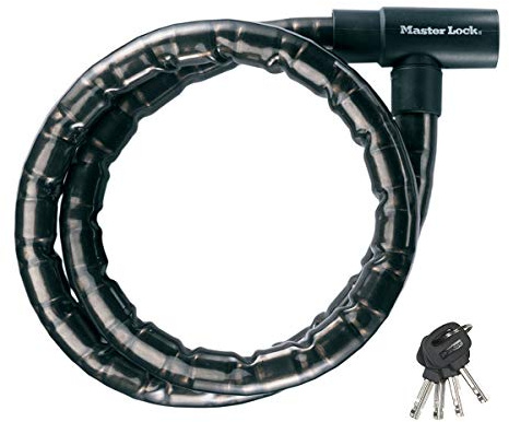 MASTER LOCK Motorradschloss [Schlüssel] [2 m Stahlkabel] [Wetterfest] 8218EURDPS - Ideal für Fahrräder und Motorräder