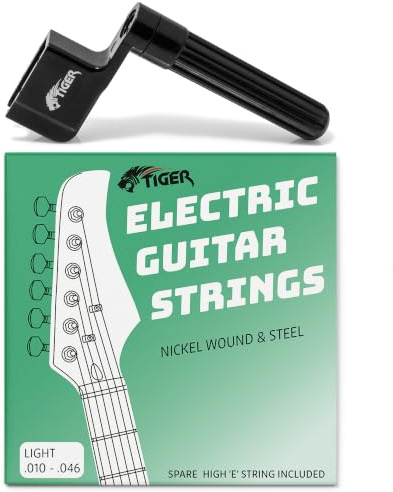 TIGER Saiten und Saitenkurbel für E-Gitarren
