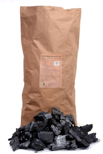 BIOGRILL Premium Restaurant Grillholzkohle Buche 10 kg, Holzkohle für BBQ & Steakhaus – Grillkohle für Professionelles Grillen mit extragroßen Stücken 60–160 mm (1 Papiersack 10 kg)