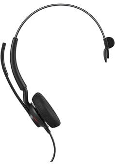 Jabra Engage 50 II schnurgebundenes Mono-Headset mit geräuschunterdrückender 3-Mic-Technologie und USB-C-Kabel, Ultraleicht - mit Allen führenden UC-Plattformen wie Zoom & Unify kompatibel - Schwarz