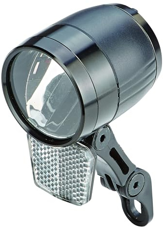 PROPHETE LED-Scheinwerfer – 100 Lux, Standlichtfunktion, Sensorautomatik, StVZO-zugelassen, für E-Bikes und Fahrräder, kompatibel mit Nabendynamo und 6V E-Bike-Akku, Abnehmbarer Reflektor