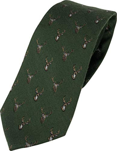 JACK PYKE - Seidenkrawatte mit Hirsch-Motiven - Grün