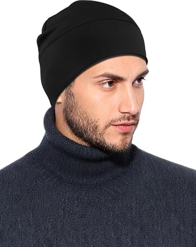 MELLIEX Laufmütze Herren und Damen Fahrradmütze Unter Helm Winddichte Sportmütze Wintermütze Skull Cap für Laufen Skifahren Radfahren Motorradfahren Outdoor