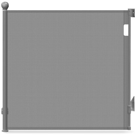 VOUNOT Treppenschutzgitter Türschutzgitter Ausziehbar 0-180CM, Kinderschutzgitter Absperrgitter Baby, Schutzgitter Treppe, Treppenschutzrollo für Kinder, Katzen und Hunde, Grau