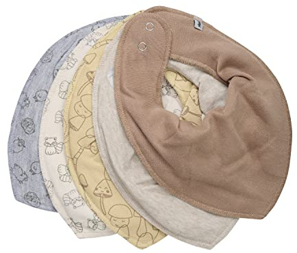 PIPPI Unisex Baby Bandana Bib (5-Pack) dreieck Lätzchen, Straw, One Size