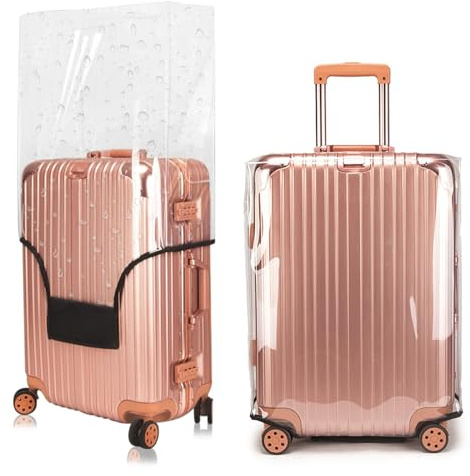 Mulaibdin Kofferschutzhülle, Kofferhülle XL Transparent, Kofferüberzug Schutzhülle Wasserdicht, Kofferhülle Kofferschutzhülle Lang, 28 Zoll Suitcase Cover Large, PVC Reisekoffer Schutzhülle