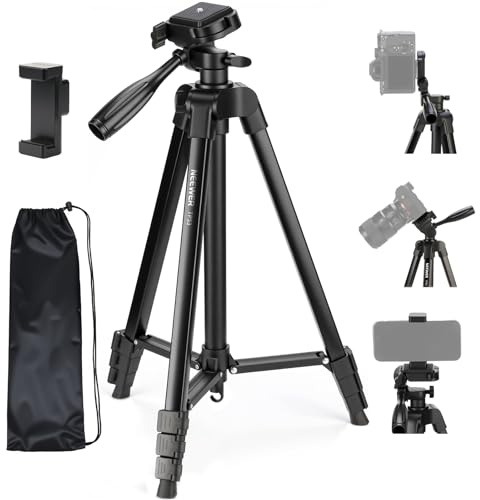 NEEWER Entry Level Version Stativ für Handy & Kamera, Metall Leichtes Tragbares Reisestativ mit Cold Shoe Handyhalterung Kompatibel mit iPhone für Videoaufnahmen, TP53