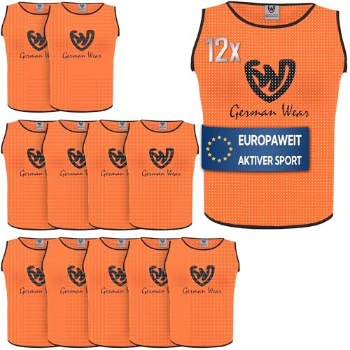 German Wear 12x Fußball Leibchen Trainingsleibchen Markierungshemd Fußballleibchen für Kinder Jugend und Erwachsene