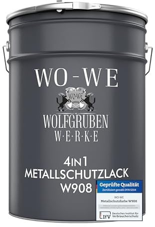 WO-WE Metallschutzlack 4in1 Metalllack Metallfarbe Metallschutzfarbe W908 Anthrazitgrau - 2.5L