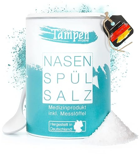 120x Nasenspülsalz (lose) · inkl. Messlöffel · 300g Nachfüllpackung XXL · Salz für die Nasendusche · Tampen Hygiene, Erkältung