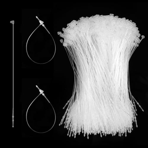 2000 Stück Sicherheitsfäden für Etiketten, 130mm Kunststoff Loop Pins, Transparente Sicherheitsfäden, Wiederverwendbar Loop Pins für Kleidung, Schuhe, Preisschilder, Einfache Handhabung ohne Pistole