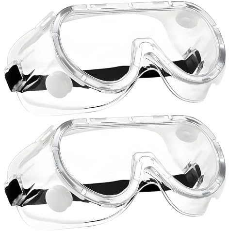 Svitzoot 2 Stück Schutzbrille Arbeitsschutzbrille für Brillenträger Staubdichte Schutzbrillen Transparent Staubschutzbrille Antibeschlagbrille Sicherheitsbrille
