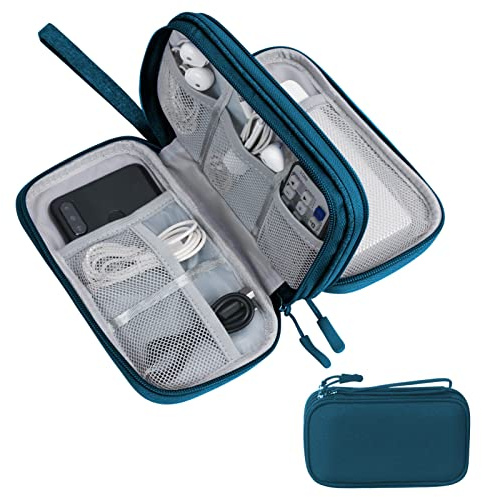 Skycase Kabeltasche,Doppelte Kabel Organiser Tasche, Elektronikzubehör Tragbare Kabelorganizer Tasche,Travel Essentials Tech Pouch Bag für Elektronische Accessoires Kabeltaschen