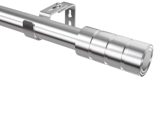 Gardinenstange Ausziehbar Vorhangstange Verstellbare Länge Gardinenstange Edelstahl Curtain Rod für Wohnzimmer, Schlafzimmer Fenster, 25mm Durchmesser, 84-150cm(Silber)