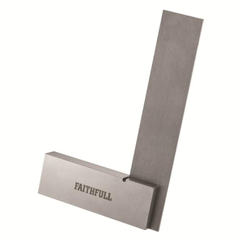 Faithfull Stahl-Anschlagwinkel 75 mm (3 Zoll) – Präzisionsgeschliffen, Klinge aus gehärtetem Stahl, Präzises Anreiß-, Mess- und Abreißwerkzeug für die Metall- und Holzbearbeitung