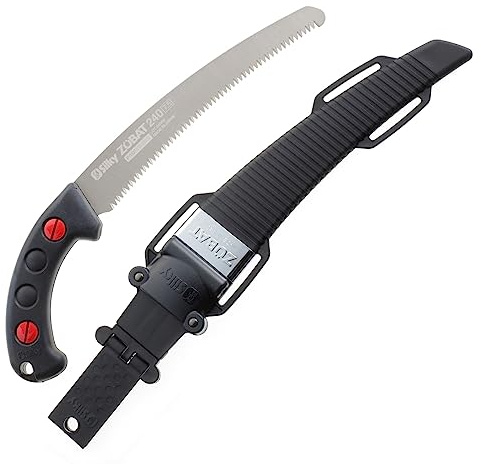 Silky Zübat Professional Handsäge 240 mm, gebogen, 7,5 Zähne/30 mm | Profi-Astsäge für Baumpflege, Klettern, Forst und Obstbau – Mirai-Me-Verzahnung, hartverchromt, mit Kunststoffholster