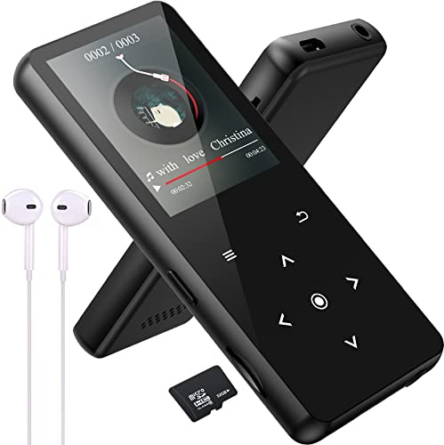 MP3-Player, 32 GB, Bluetooth 5.0, verlustfreier Musik-Player, HiFi, tragbarer Lautsprecher, integrierter HD-Lautsprecher, Video, Sprachaufnahme, FM-Radio, E-Book-Reader Unterstützt bis 128GB