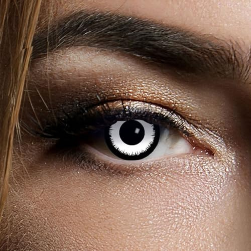 Kontaktlinsen Angelic White 3 Monate, Halloween Zombie Vampir