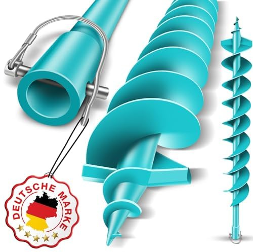 Erdbohrer Ø100mm x 800mm mit 20mm Aufnahme – Ideal Für Aushubarbeiten - Pfahlbohrer Brunnenbohrer - einfache Bedienung Robuste Bohrspitze Ø 100 mm - Erdlochbohrer