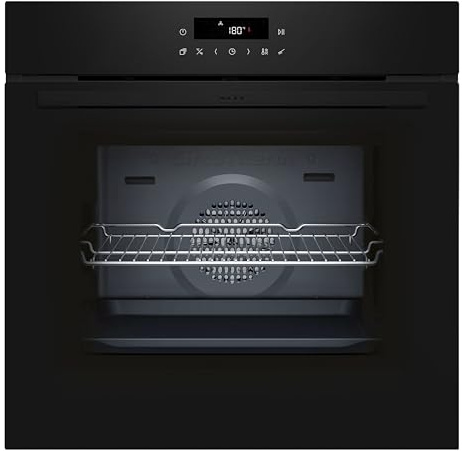 NEFF B2CCJ7AK3, N30, Backofen, LED Touch Control, 3D Heißluft, CircoTherm, Air Fry und Air Fry-Backblech, Automatikprogramme, Pyrolyse und Easy Clean, Kindersicherung, 60 x 60 cm, Schwarz