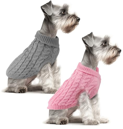Fiohiros 2 Stück Hundepullover Kleine Hunde,Warmer Hunde Pullover Kleine Hund, Pullover für Hunde Katzen