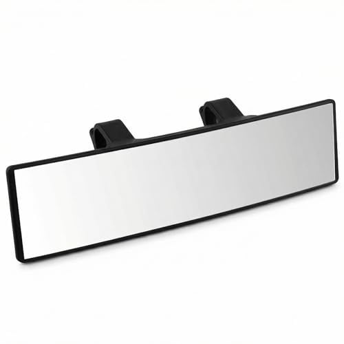 QWORK® Auto Rückspiegel, Panorama Innenspiegel zum Anklipsen, für Auto, SUV, Truck, 30 x 8 cm