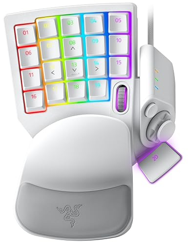 Razer Tartarus Pro Mercury - Gaming Keypad - Gamepad mit analog-optischen Tasten - Rapid Trigger - 32 frei belegbare Tasten (anpassbarer Auslösepunkt, RGB Chroma) Mercury Weiß