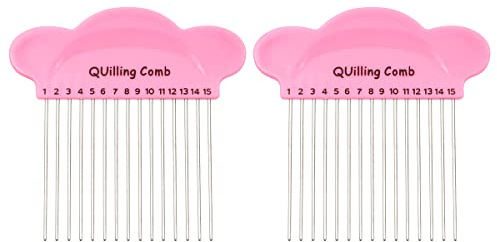 VOANZO Quilling-Werkzeug, Quilling-Papier, Weber, Quilling-Papier, Kamm für die Herstellung von Papierstreifen, Papier, Faltarbeiten, Rosa, 2 Stück